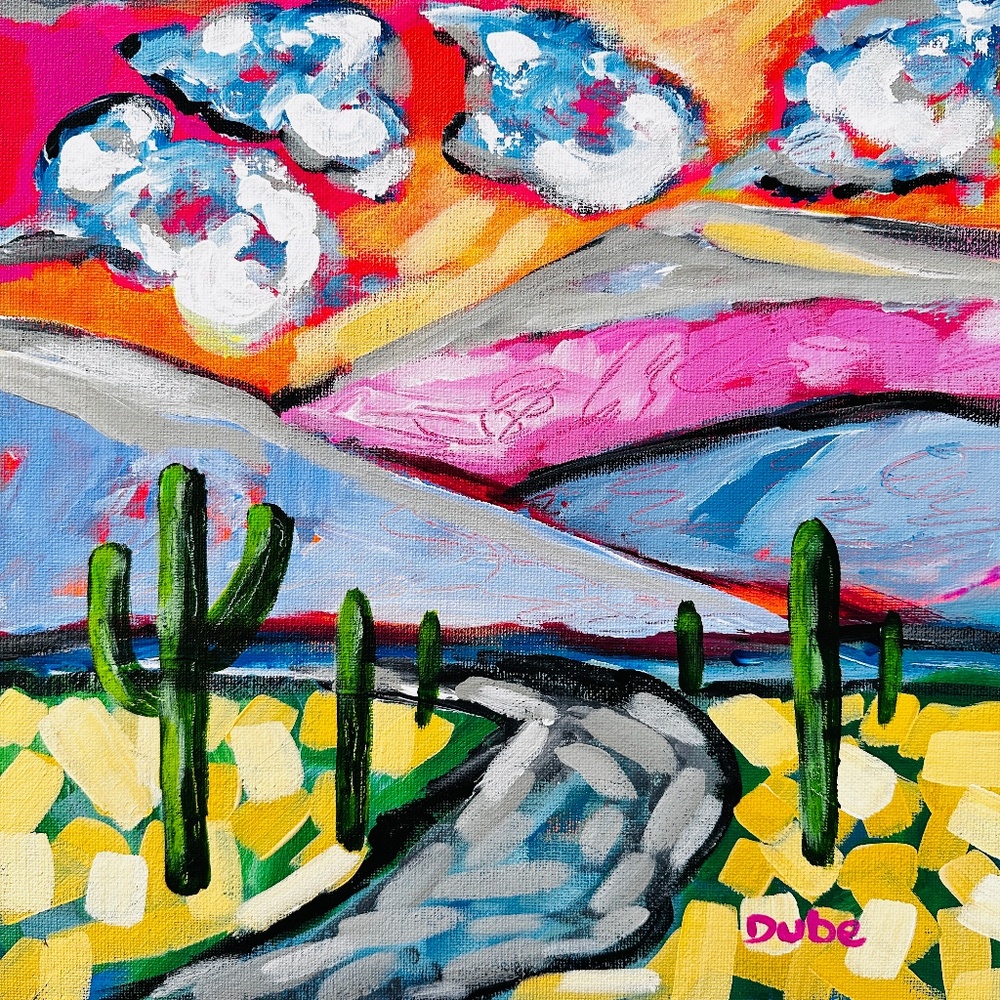 SOLD! Original Modern Abstract Southwest Landscape Painting 12x12